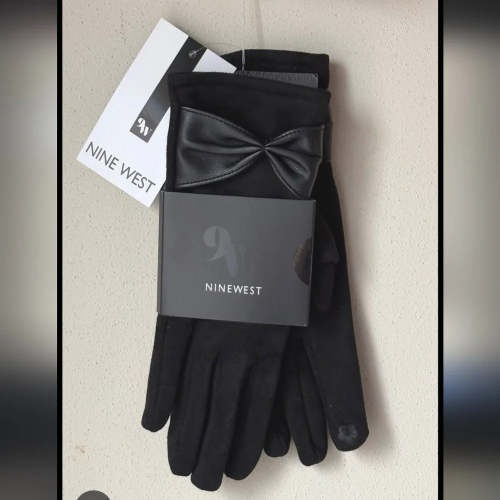 Nine West Black Women's Gloves with Bow Detail Size S